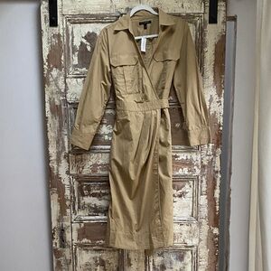 Banana Republic Khaki Wrap Dress, Size Small